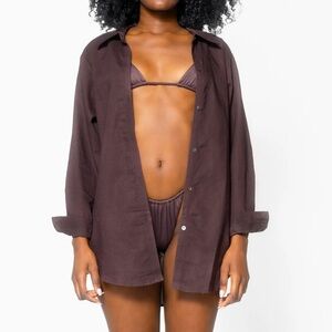 Sold Brown 437 Linen Buttondown